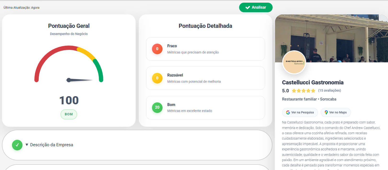 Perfil da empresa — depois