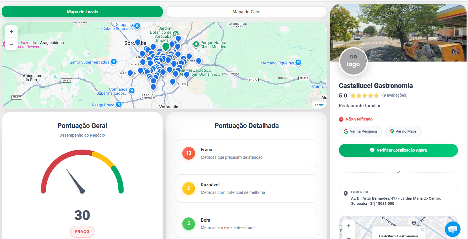 Perfil da empresa — antes